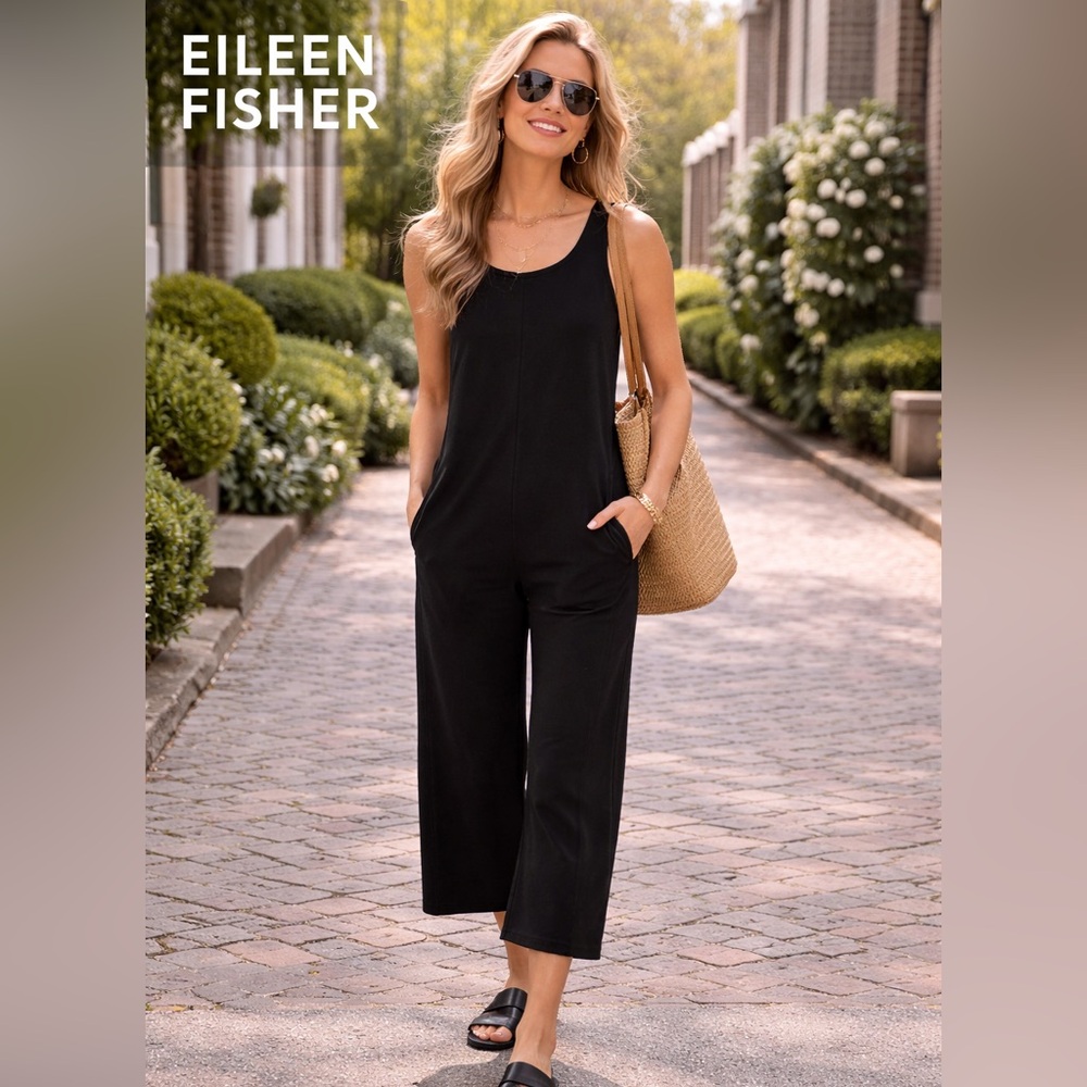 Black Sleeveless Wide-Leg Jumpsuit